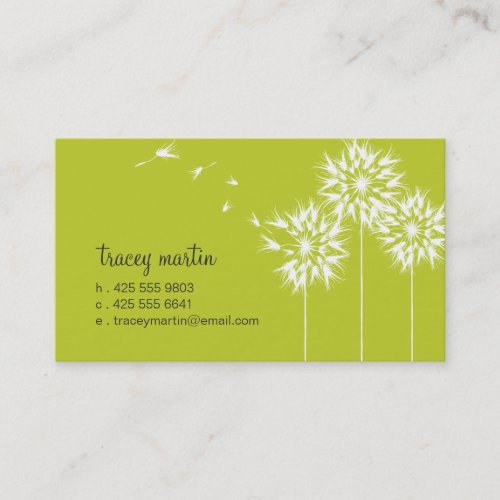 Floating Dandelion Calling Card Business Card Templates