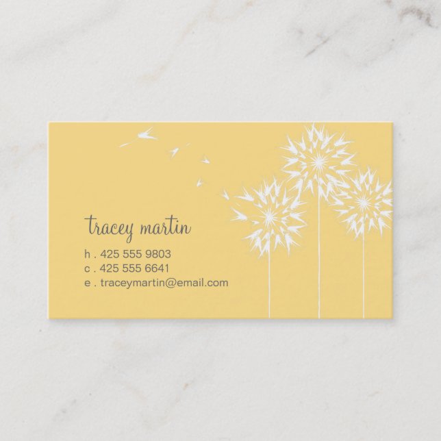 Floating Dandelion Calling Card (Front)