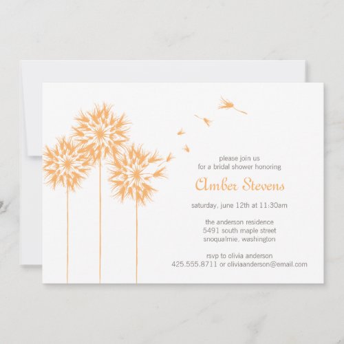 Floating Dandelion Shower/Party Invitation