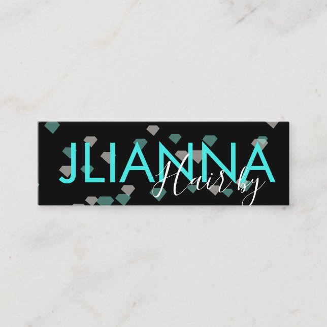 Floating Diamonds Makeup Salon Nails Eyelashes Mini Business Card (Front)