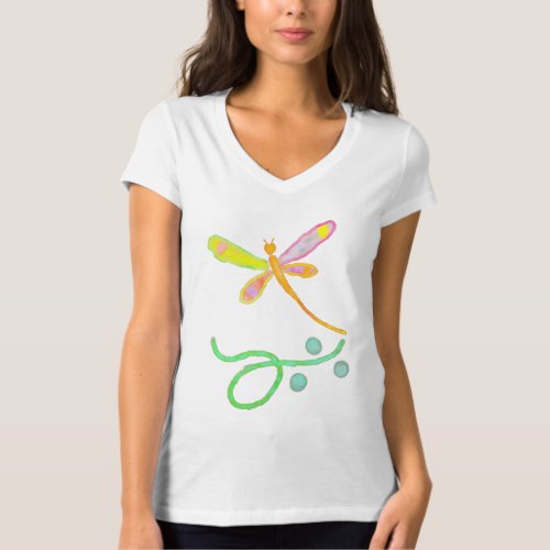 Floating Dragonfly Abstract Art to Wear T_Shirt