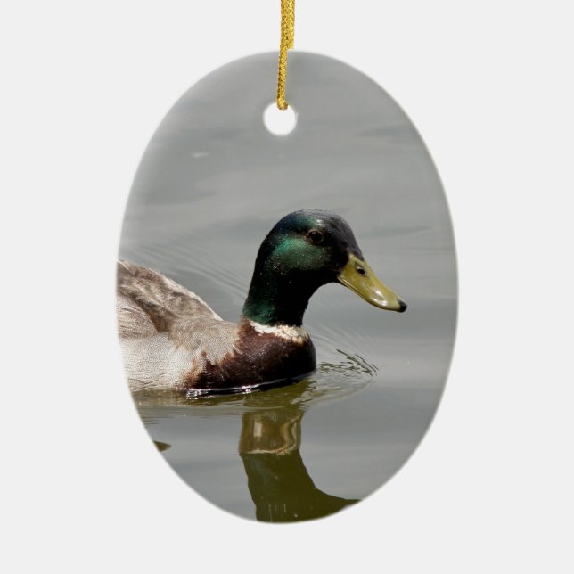 Floating Duck Ceramic Ornament (Front)