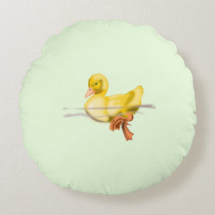 Floating Duck Round Pillow