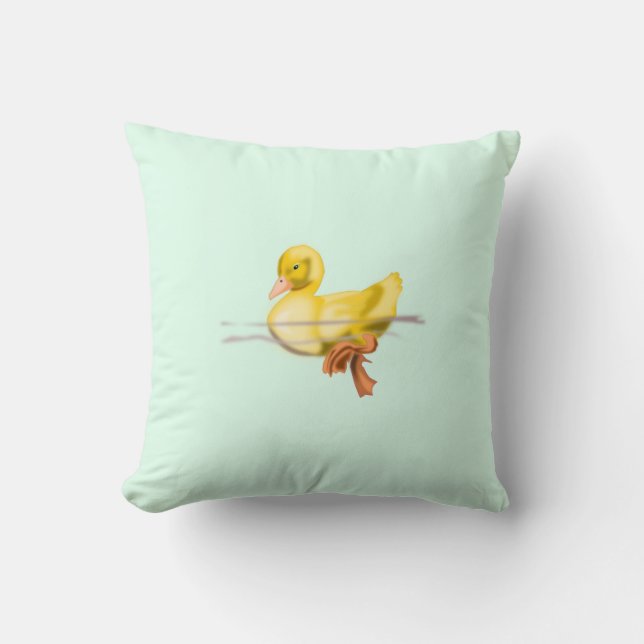 Floating Duck Throw Pillow (Front)