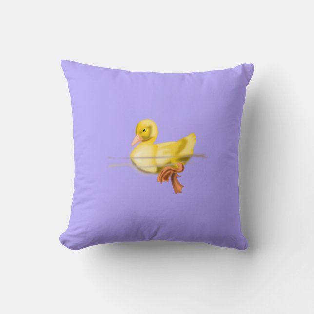 Floating Duck Throw Pillow (Front)
