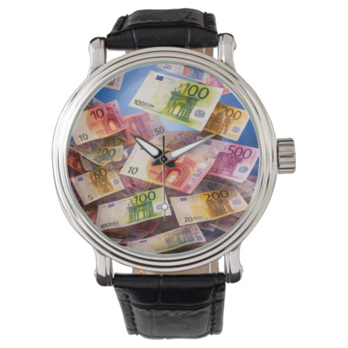 Floating Euro Banknotes – Money Rain Abstract Fina Watch