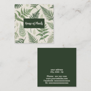 Floating ferns square business card
