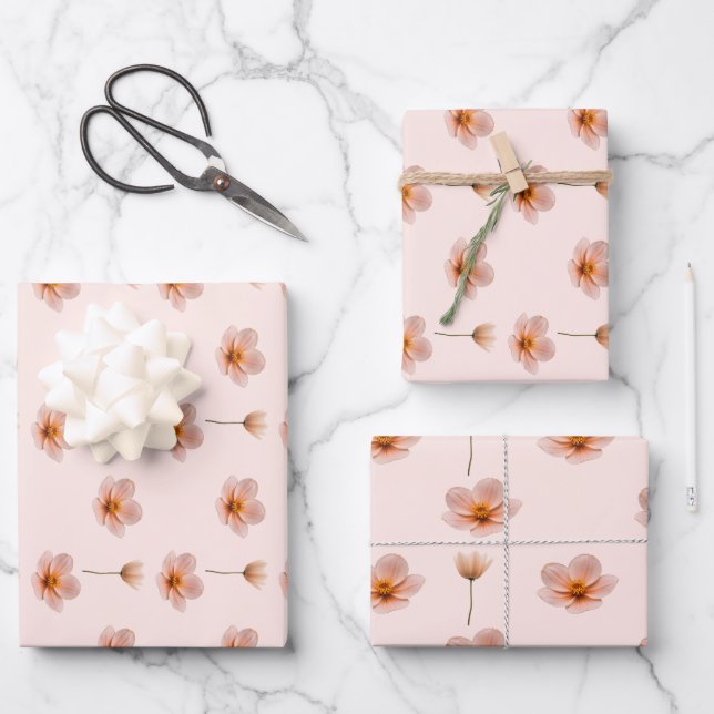 floating flower melody wrapping paper sheets (Front)