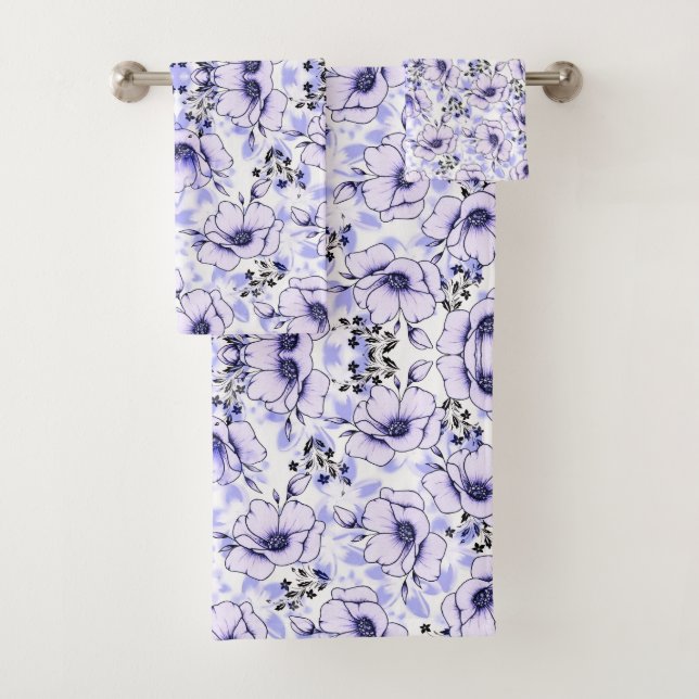 Floating Flowers Bath Towel Set (Insitu)