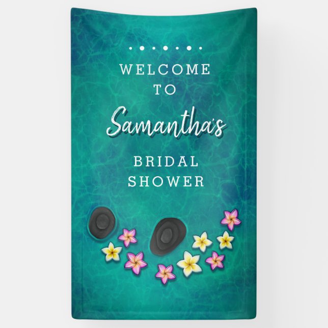 Floating Flowers Spa Party Welcome Banner (Vertical)
