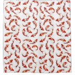 Floating fortune fish, japanese koi watercolor shower curtain