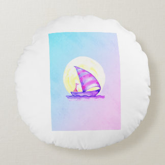 Floating Fox Fantasy Pillow" Round Pillow