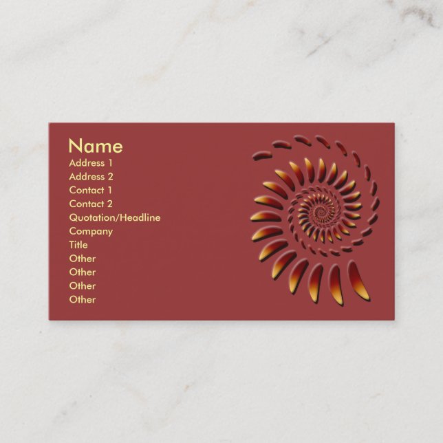 Floating Fractal Abstract Art Business Card (Front)