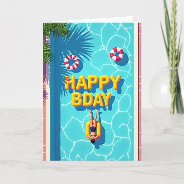 Floating Fun Birthday Card (Front)