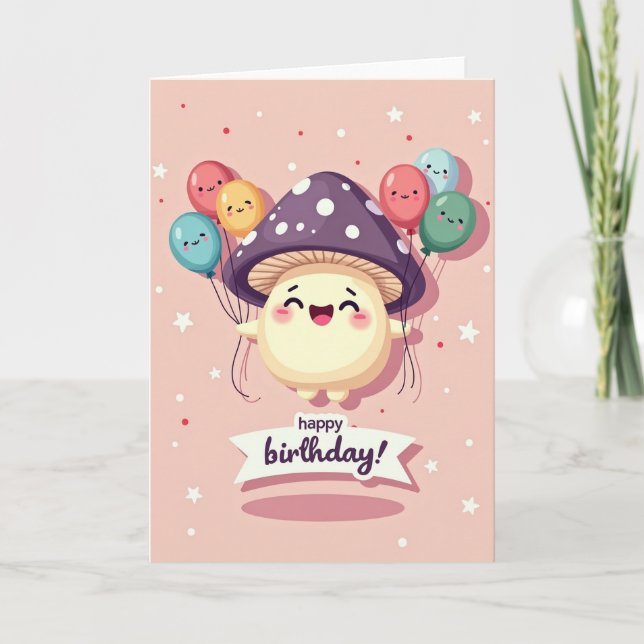 Floating Fungi Birthday Card (Front)