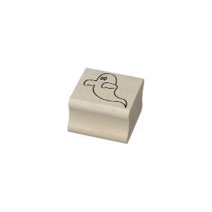 Floating ghost illustration art stamp