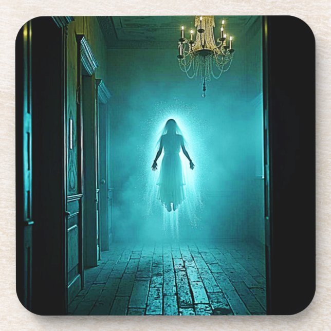 Floating Ghostly Apparition Beverage Coaster (Front)