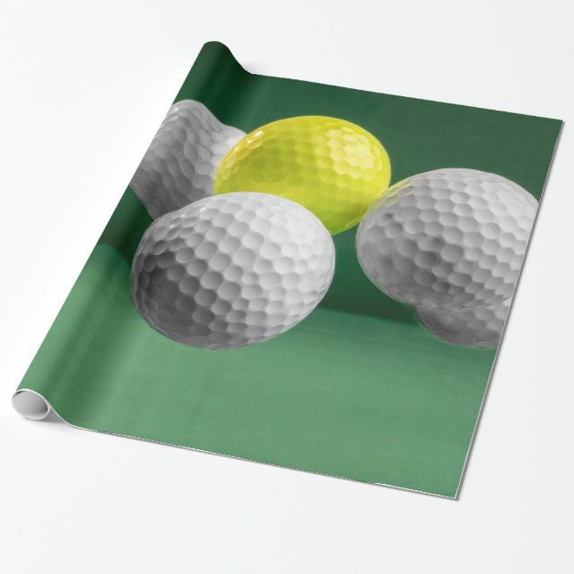 Floating Golf Balls Wrapping Paper (Unrolled)
