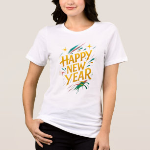 Floating Graffiti Elegance – New Year in Gold, Neo Tri-Blend Shirt