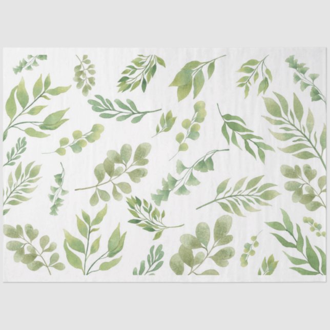 Floating Green Botanical Tissue Paper (Front)