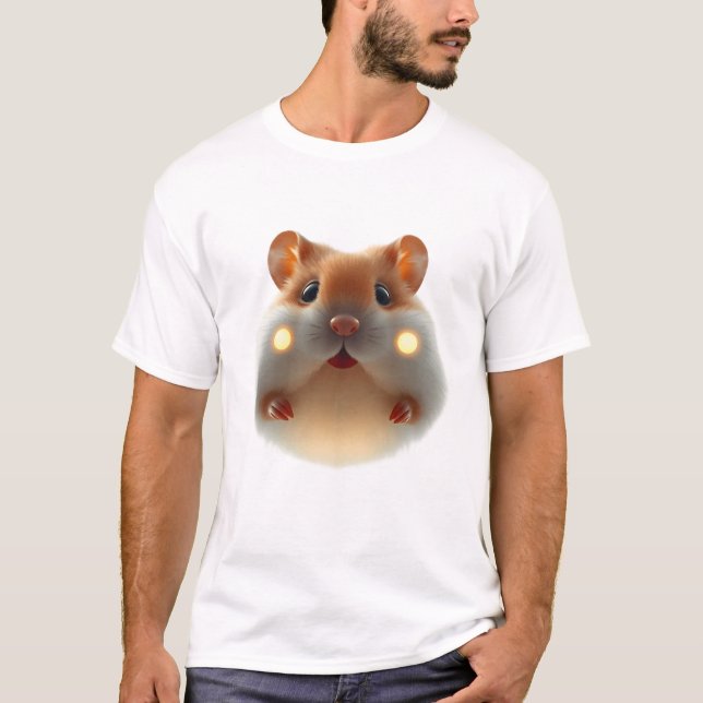 Floating Hamster Face Art T-Shirt (Front)