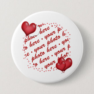 Floating Heart Balloons Photo Frame Button