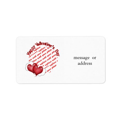 Floating Heart Balloons Valentine Photo Frame Label