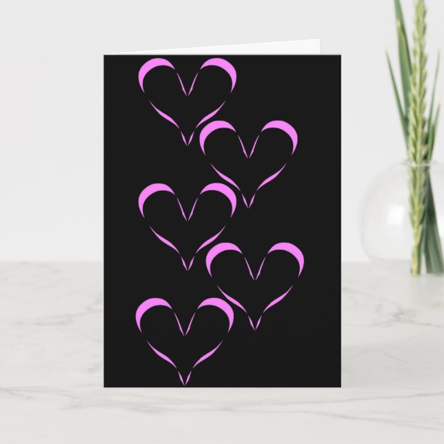 Floating Heart (pink) Valentine’s Day Card (Front)