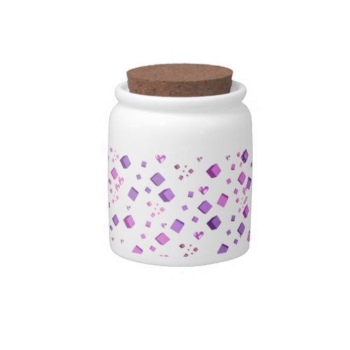 Floating Hearts and Cubes Candy Jar