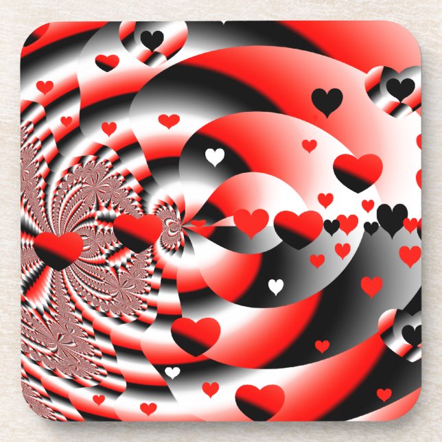 Floating Hearts Beverage Coaster (Front)