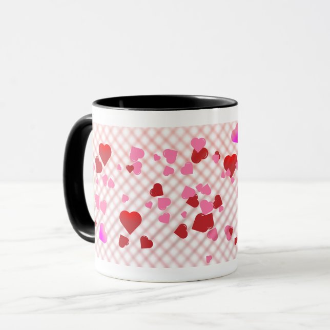 "Floating Hearts" coffee mug (Front Left)