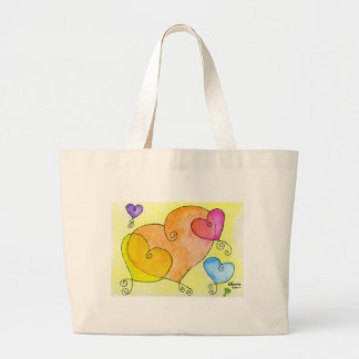Floating Hearts Large Tote Bag