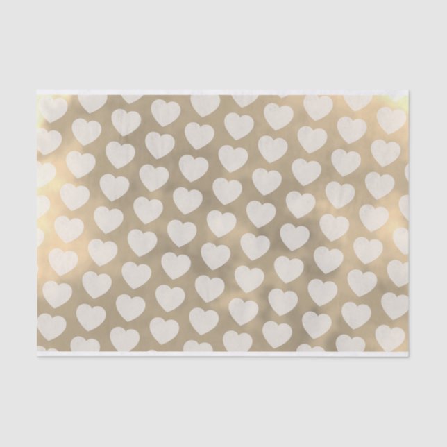 Floating Hearts on Golden Clouds Wedding Romantic  Tissue Paper (Front)