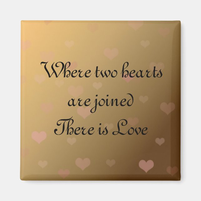 Floating Hearts With Love Saying Magnet (Front)
