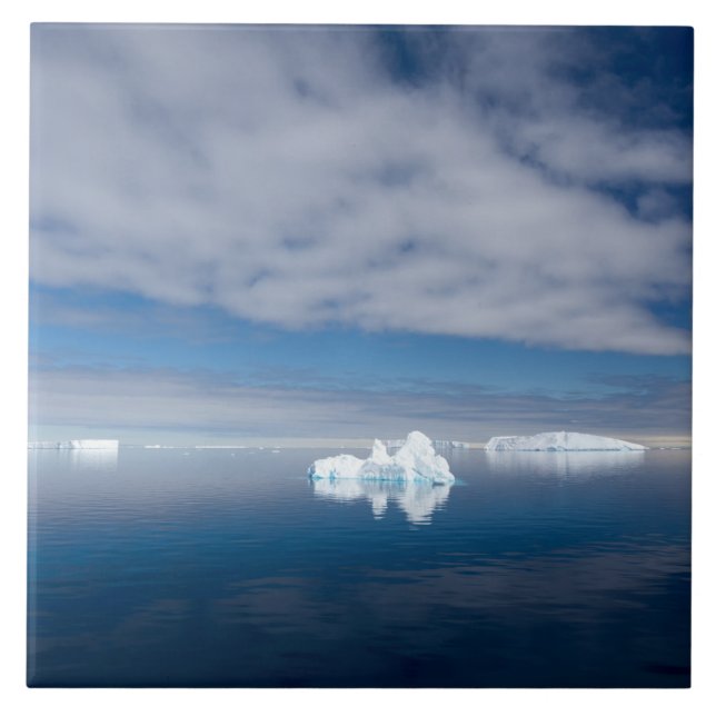 Floating ice in Antarctica Ceramic Tile (Front)
