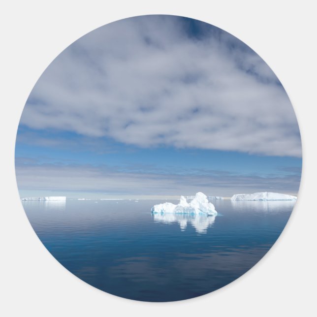 Floating ice in Antarctica Classic Round Sticker (Front)