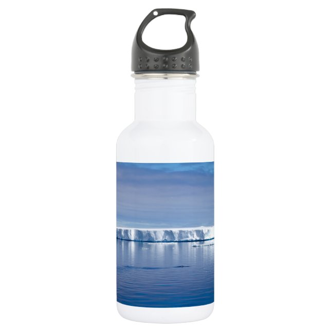 Floating iceberg stainless steel water bottle (Front)