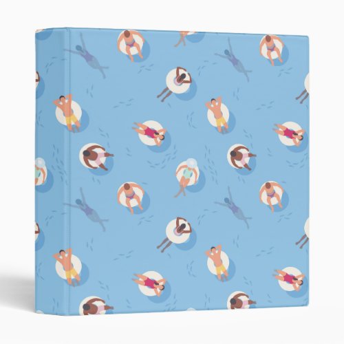 Floating in the Lazy River Pattern 3 Ring Binder