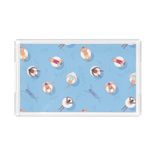 Floating in the Lazy River Pattern Acrylic Tray