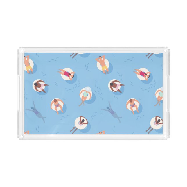 Floating in the Lazy River Pattern Acrylic Tray (Front)