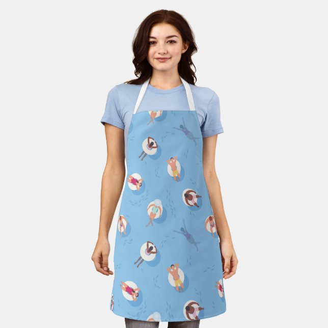 Floating in the Lazy River Pattern Apron (Worn)