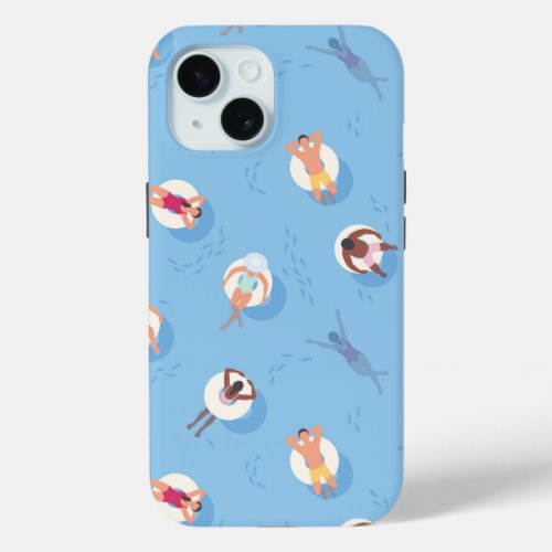 Floating in the Lazy River Pattern iPhone 15 Case