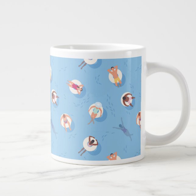 Floating in the Lazy River Pattern Giant Coffee Mug (Right)