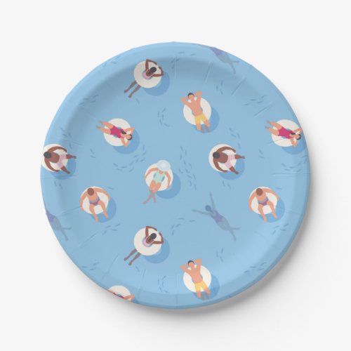 Floating in the Lazy River Pattern Paper Plates
