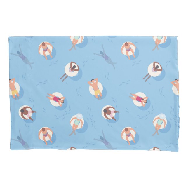 Floating in the Lazy River Pattern Pillow Case (Front-Left)