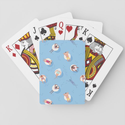 Floating in the Lazy River Pattern Poker Cards