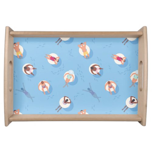 Floating in the Lazy River Pattern Serving Tray