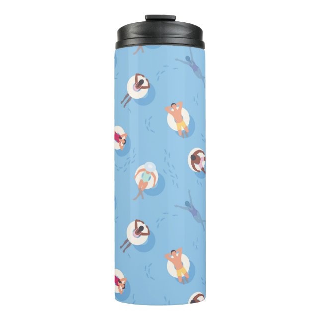 Floating in the Lazy River Pattern Thermal Tumbler (Front)