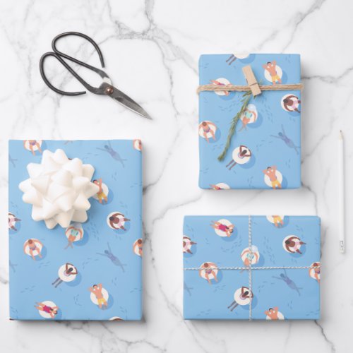 Floating in the Lazy River Pattern Wrapping Paper Sheets
