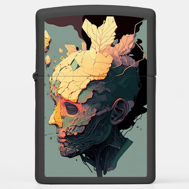 Floating Island Brain Abstract Zippo Lighter (Front)